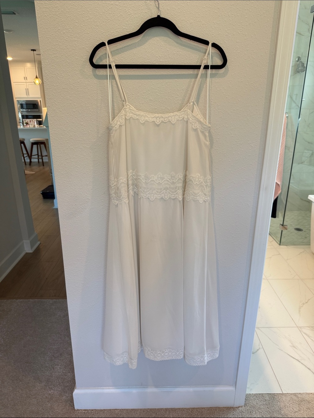 Caroline Constas Anna Ivory Lace-Trim Midi Slip Dress - Picture 11 of 14